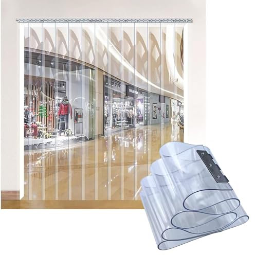POCHY Strisce per Porte in Plastica, Tenda Trasparente Esterno Spessore Liscio 3mm Tenda della Porta per Porta Garage Magazzino (Size : 135x270cm)