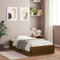 vidaXL Single Bed Frame with Storage Drawers - Brown Oak Finish, 90x190 cm, Engineered Wood Construction, Plywood Slats, Modern Bedroom Furniture