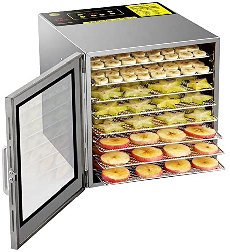 8-Tray Electric Food Dehydrator with Digital Panel - Efficient Kitchen Dehydrator for Fruits, Vegetables, Herbs - Food Processor for Healthy Snacks - Timer and Temperature Control