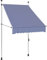 Markise Einziehbar Handbetrieben 100 cm Blau/Weiß Gestreift, CIADAZ Sichtschutz Balkon, Balkon Markise, Seitenmarkise, Klemmmarkise, Sonnenvorhang, Balkonmarkisen - 145829