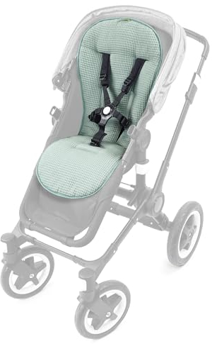 Liebes von priebes Sitzauflage 2in1 MATHILDA COOLAIR, Universal Schutzauflage für Buggys Kinderwagen Fahrradanhänger, Baumwolle waschbar & atmungsaktiv, Wendeauflage Sommer Winter ab 6 Monate