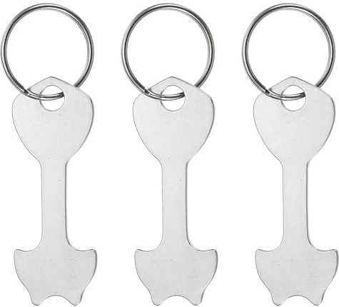PATIKIL Porte-Clés Jeton de Caddie, Lot de 3, en Acier Inoxydable de 2,4 Pouces pour Déverrouiller les Chariots de Courses, Couleur Argentée