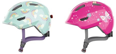 ABUS Kinderhelm Smiley 3.0 LED - Fahrradhelm mit Licht & Kinderhelm Smiley 3.0 - Fahrradhelm mit tiefer Passform