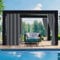 Ansobea Outdoor Vorhang 132x244cm(BxH), Blickdicht Wasserdicht Wetterfest Outdoorvorhänge mit Ösen, Sichtschutz & Sonnenschutz Outdoor Gardinen, für Balkon Garten Terrasse Pavillon(1 Stück,Grau)