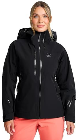 RevolutionRace Cyclone 3L Shell Jacket für Damen, Wasserdichte Jacke mit Recco-Reflektoren zum Wandern, Black, L