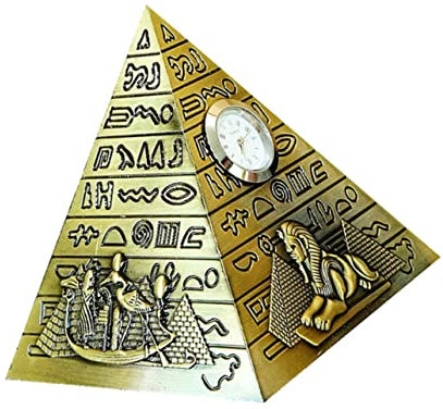 ORFOFE Antike Pyramidenuhr Messing Tischornament Ägyptischer Stil Kunstvolle Deko Wohnzimmer Büro Geschenk Desktop Verzierung