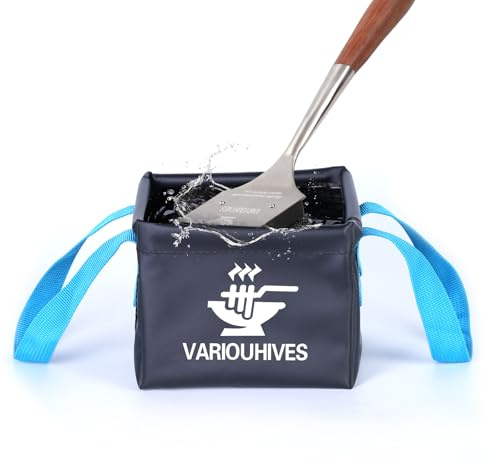 Variouhives Collapsible Water Bucket for Grill Brush Heads, Durable Dunk Tank for Stainless-Steel Grates and Steam Grills,Ideal Gift for Dads(Bucket Only, No Brush Included)