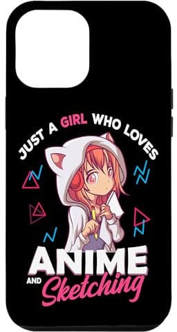 iPhone 13 Pro Max Just A Girl Who Loves Anime and Sketching Otaku Anime Merch Case