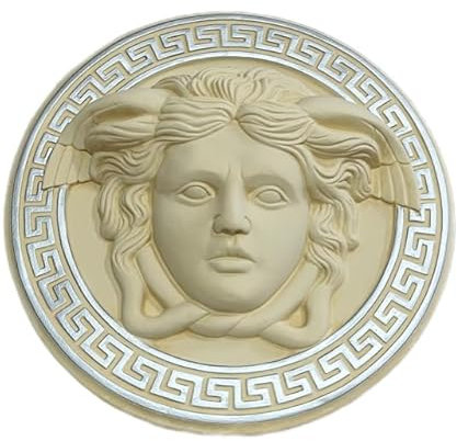 AWD Griechisches Wandrelief mit Frauengesicht, handgefertigt Medusa Kopf NEU