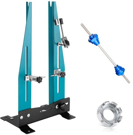 Mimoke Fahrrad-Zentrierständer für 16-29“ Räder mit durchgehender Achsadapterstange. Geeignet für Felgenausrichtung und 90-150mm Radbreiten