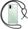 Pnakqil Cover per Xiaomi Redmi A1/Redmi A2 con Cordino, Trasparente Custodia con Laccio Tracolla Cellulare Girocollo Collana Protettiva per Redmi A2/A1 6.52, Nero