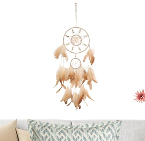 Feather Dream Catcher, Bedroom Dreamcatcher Pendant, Moon Star Dreamcatchers, Handmade Feather Dreamcatcher, Shell Round Dream Catcher, Dreamcatcher Wall Decoration, Boho Bedroom Dreamcatcher