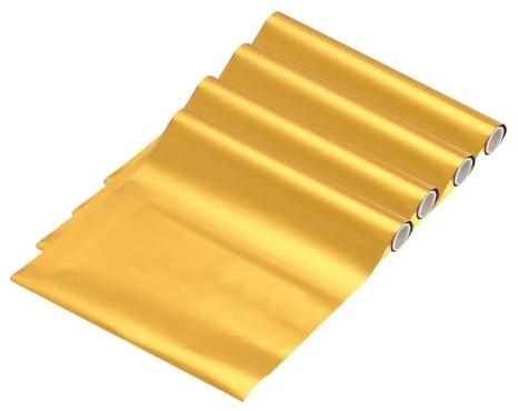 QUARKZMAN 4 Stück Toner Reaktive Folie, Metallische Transfer Heißfolienrolle 15cm x 300cm Deco Folie Transferblätter Papier für Heißfolienstift Scrapbooking Wärmeübertragung , Gold