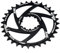 Cadena de bicicleta de aleación de aluminio, CNC de una sola velocidad Chainring Disc /32T/34T/36/38T Bike Direct Mount Oval Chainring (34T)