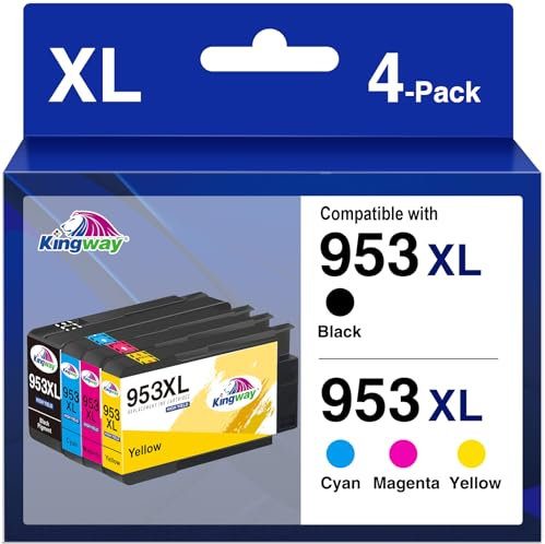 KINGWAY 953XL Multipack für HP 953XL 953 XL für HP Officejet Pro 7720 Patronen Pro 7740 8715 8710 8210 8720 7730 8218 8730 8725 8718 8728 8740, 4 Pack