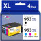 KINGWAY 953XL Multipack für HP 953XL 953 XL für HP Officejet Pro 7720 Patronen Pro 7740 8715 8710 8210 8720 7730 8218 8730 8725 8718 8728 8740, 4 Pack