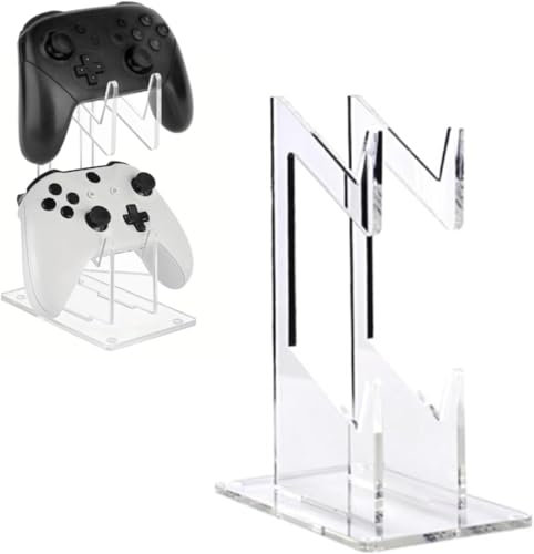 nymus Support de manette de jeu à 2 niveaux pour bureau, support de rangement universel transparent pour Xbox