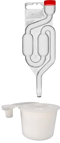 lilawelt24 Gummistopfen+Gärrohr Gäraufsatz Set für Fermentieren Brauen Herstellung Sauerkraut Gären Gärröhrchen für Weinballon mit Stopfen Gummikorken Gärspund Gärverschluss (44/48 mm + Gärrohr)