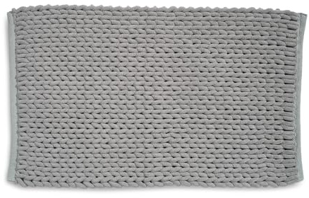 kela Badematte rutschfest 70 x 120 x 2 cm Marie, Badezimmerteppich grau, waschbar, recyceltes Polyester & Baumwolle, Badvorleger in Strickstruktur