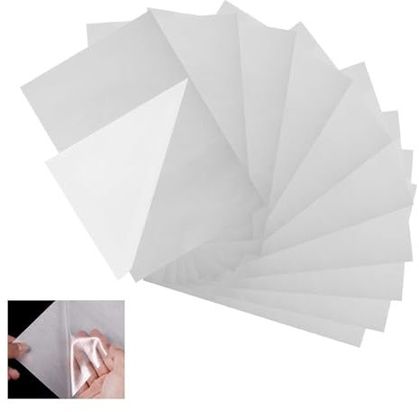 BIBITI 10 Stück Doppelseitige Klebefolie,Bügelvlies Beidseitig Haftend,Patches Klebende Bügeleinlage,Doppelseitig Bügelbilder,Patch Bügeleisen Applikation,für Stoff Kleidung Nähen