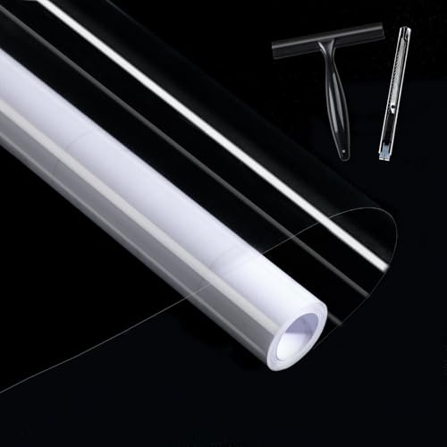 Abyssaly Vinyle Adhésif Transparent, Film Autocollant Protection | 90 X 600cm, Film Transparent Autocollant Imperméable, Protection Pour Meubles, Tables, Cuisines, Murs et Surfaces Quotidien