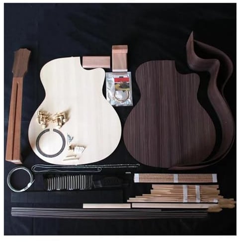 Akustikgitarre Der Güteklasse 3A Bausatz Für Den Eigenbau Decke Aus Massivem Fichtenholz Boden Aus Massivem Palisander Hals Aus Afrikanischem Mahagoni Griffbrett Aus Ebenholz(B)