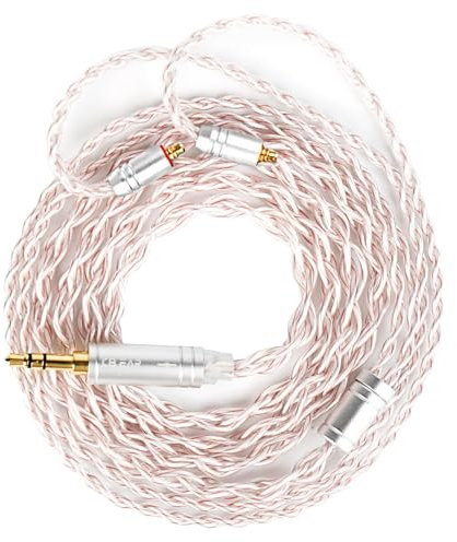 MMCX Cable 3.5MM, KBEAR FunMusic 4ft/1.2m 4-Strand OFC Silver Plated Earbud Wire in Ear Monitor Cable for Shure SE215/SE315/SE425, TIN Audio T2 T3, MAGAOSI K5 LZA4