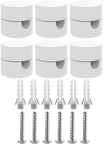 OASHISU 6 Support Câbles pour Mur, Décentrateurs Presse-étoupe, Blanc ABS | Support de Câbles pour Plafond/Mur, Pour lampes à descente verticale et suspensions, Serre-câbles à presse-étoupe, plastique