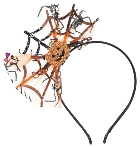 OIXYEY Hexen Kostüm Damen,Kürbis Haarband Halloween Deko, Halloween Spinnen Haarreif, Halloween Accessoires Damen Für Halloween Party Kinder Erwachsene Schminke