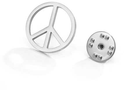 Dreamtimes Friedenssymbol-Anstecknadel für Frauen und Männer, Edelstahl-Reversnadel, Vintage-Idee für Hippie-, Punk- und Grunge-Mode, Valentinstagsgeschenk