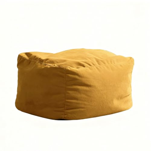 KBZSlyn Sitzsack aus Samt for Erwachsene (ohne Füllung) Ecksitz, Pouf, Lazy Sofa, Aufbewahrung for Stofftiere, Bequeme Couch, weicher Lounge-Ottomane, Hocker for Wohnzimmer(Yellow,50CD-Stool)