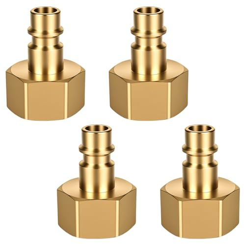 XCDMJ Lot de 4 raccords à air comprimé - Filetage intérieur 1/2 - Raccord rapide en laiton IG - Raccords à air comprimé