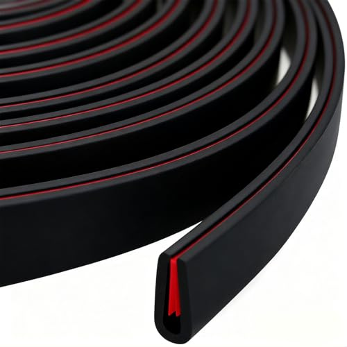 Rusoz Gummi Kantenschutz U Profil Kunststoff, Passform 4-5 mm Kantenschutz für Bleche Flexibler Selbstklebender Autotür Kantenschutz(Schwarz, 3m)