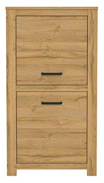 FORTE Havanna Kommode mit 2 Türen, Holzwerkstoff, Alteiche, 77 x 143,7 x 42,2 cm