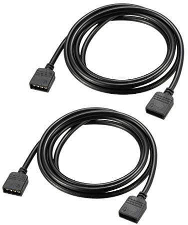 sourcing map RGB Splitter Cable Female to Female 4 Pin Extension Connector Cord Wire for 5050 3528 LED Light Strips 1M Length 2Pcs