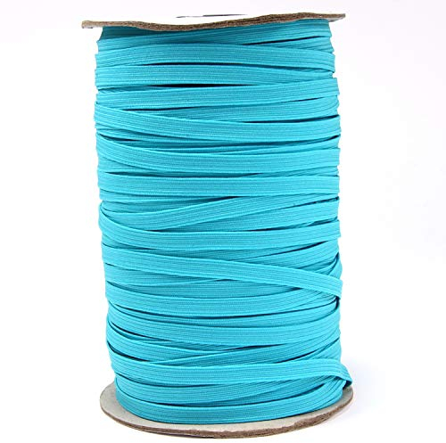 Urhome 6mm flaches Gummiband zum Nähen von DIY Schmuck Kleidung Nähzubehör | elastisches Wäschegummi Gummilitze mit hohe Elastizität | Schnur Hellblau in 5 Meter Länge