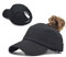 INOGIH Damen Pferdeschwanz Baseball Cap Messy High Bun Plain Trucker Dad Hat Verstellbar - Schwarz - Large