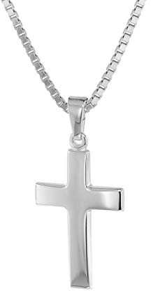 trendor Kreuz 21 mm Weißgold 333 (8 Kt) mit Silber-Halskette 39910-50 50 cm