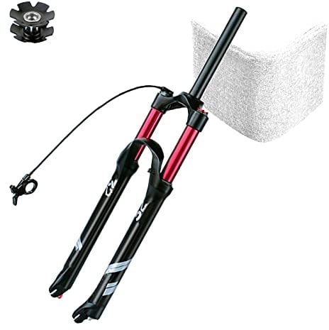 TOMYEUS MTB Air Suspension Fork 26 27.5 29 Inch, Bicycle Front Forks 1-1/8 ” Remote Lockout Rebound Adjust QR 9mm Disc Travel 140mm (Color : A, Size : 27.5 inch)
