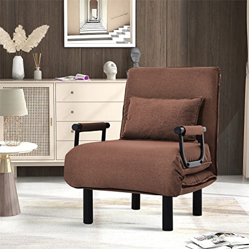 WZFANJIJ Schlafsofa mit Armlehne 3-in-1 Schlafsessel Gästebett Klappmatratze Klappbett Chaiselongue Multifunktion Kunstleder