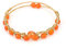 Chakra Armband Echte Steine, Natürliche Orange Kristall Stein Armbänder Boho Handgefertigte Volldraht Wickel Energie Edelstein Armreifen Multilayer Spirale Offen Verstellbare Manschette Armreif Schm