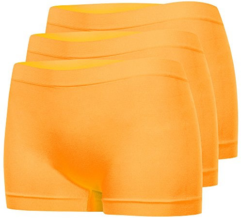Assoluta Lot de 3 culottes hipster pour femme - Couleur : orange fluo, vert, rose, jaune, orange fluo, XL