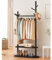 Generisch Bambusgarderobe mit 2-stöckigen Ablagen und Hakenregal - Exquisiter Kleiderständer für Eingangsbereich, Schlafzimmer, Wohnzimmer - Braun