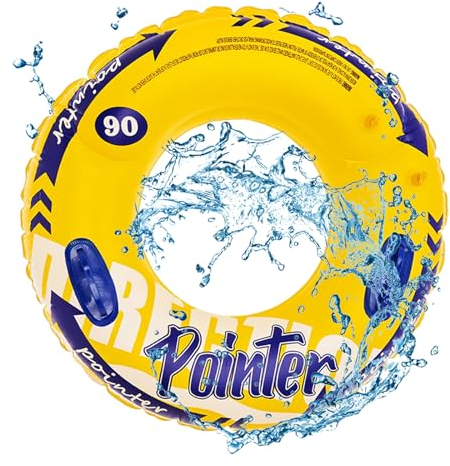 Anillo de natación Inflable Colorido flotadores de Piscina con Asas Tubo de natación Juguetes de Piscina de Agua para Verano Playa Adulto 90cm/35,4in (Amarillo)