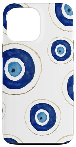 iPhone 13 Pro Max Evil Eye Phone Case Amulet Cover Pattern Good Vibes White Case
