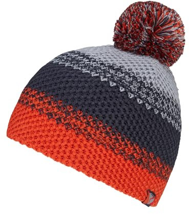Ziener Kinder ISHI Mütze | warm, gestrickt, dreifarbig, orange Pumpkin, S