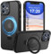 PuyaTeya Magnetic Stand for iPhone 11 Case, Compatible with Mag-Safe, Military Drop Protection, Anti-scratch/fingerprint Translucent Matte iPhone 11 Phone Case(Black)