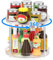 Drucilla 2 Pisos Especiero Giratorio, 24cm Giratorio Organizador de Armario, 360° Bandeja Giratoria, Bandeja Giratoria Nevera, Organizador Especias para Condimentos, Frutas, Armario