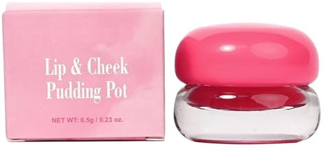 Blurry Pudding Pot for Lip&Cheek,Buildable Lightweight,Multi-Use Soft Matte Finish Makeup Blush,Velvet Matte Pudding Pot Lip Clay,Glow High Pigment Lipstick Blush Lasting Lip Tint (Flushing, 6.5g)