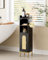 HEYZOEY Bathroom Cabinet, Freestanding Floor Cabinet, Tall Storage Cabinet Unit with Door, Slim Bathroom Storage for Bathroom, Kitchen, Living Room, Bedroom, Balcony or Office, Black Rattan